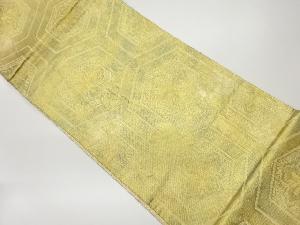 リサイクル　子持ち亀甲に花模様織出し袋帯